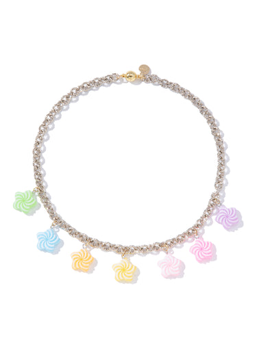 Snow Candy Necklace - Metallic Linen