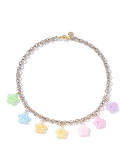Snow Candy Necklace - Metallic Linen