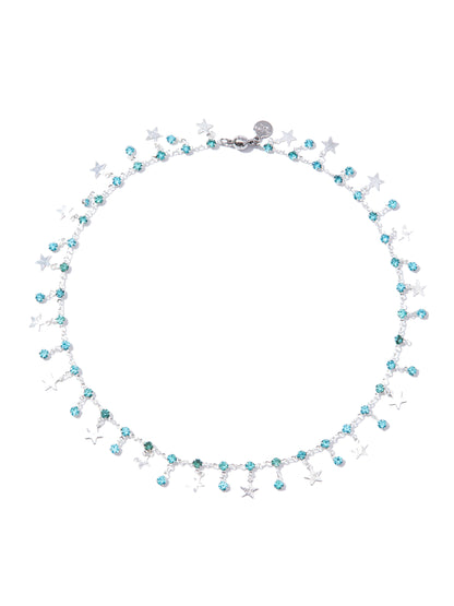 Sparklers Necklace - Liquid Metallic Pearl White Sky