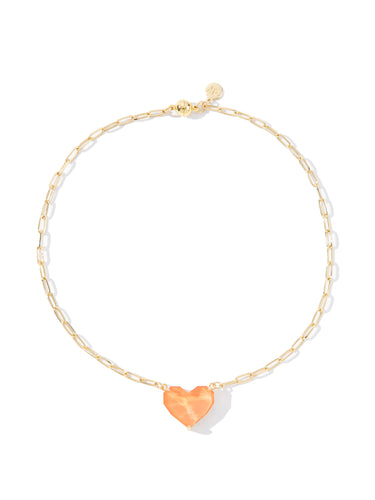 Spring Love Necklace - Neon Coral