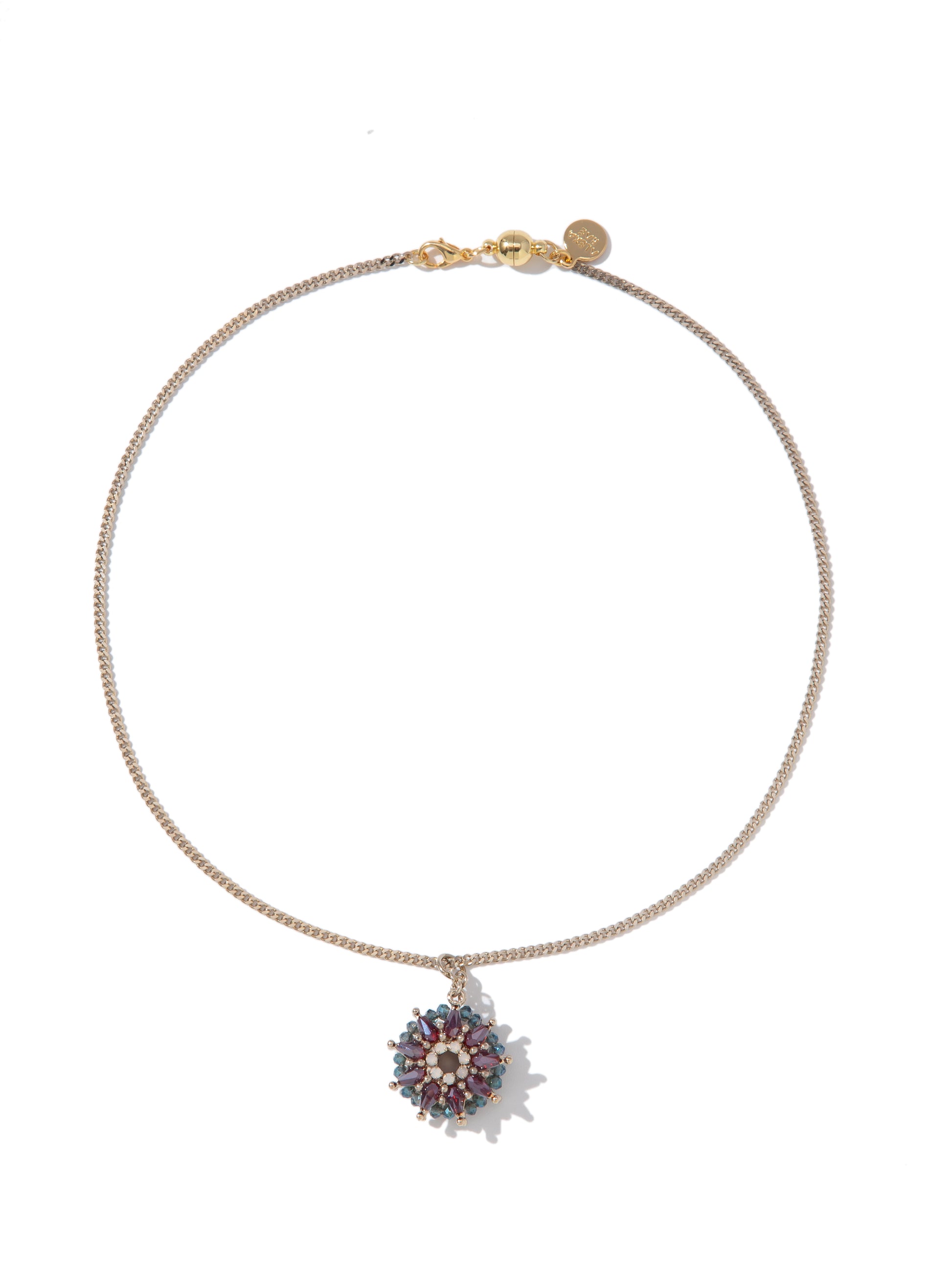 Star Lilly Necklace - Metallic Linen Red Velvet