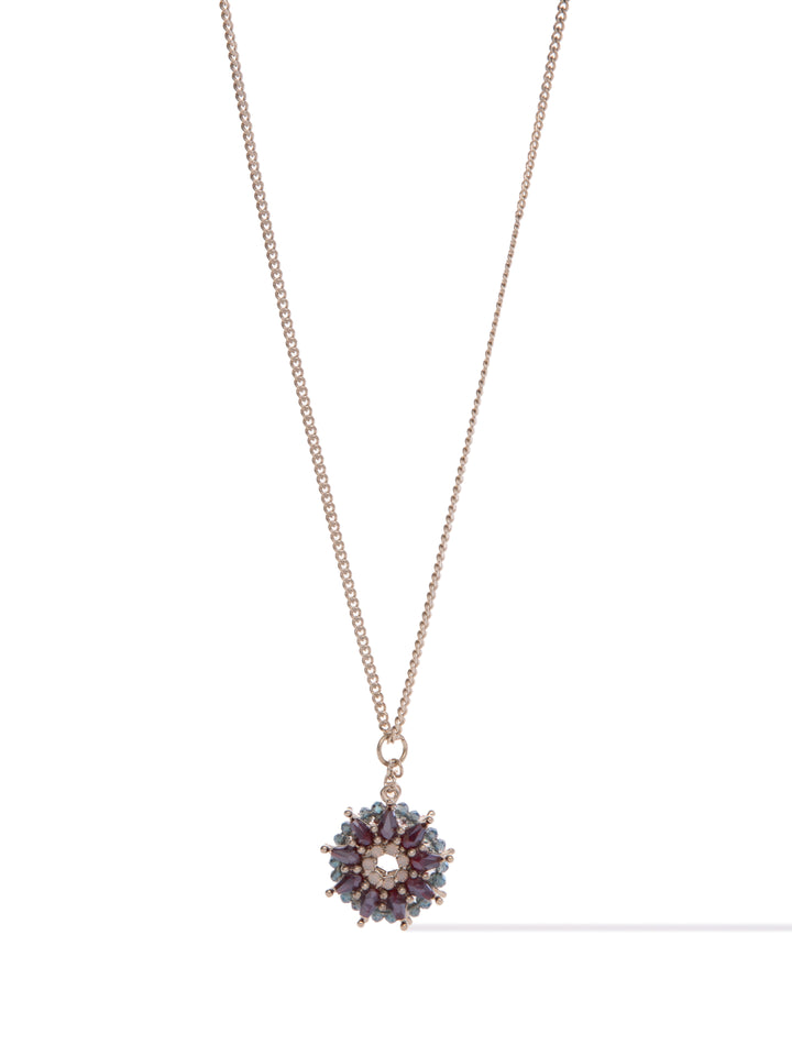 Star Lilly Necklace - Metallic Linen Red Velvet