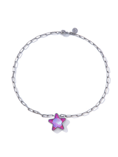 Star Of My Life Necklace - Gunmetal Orchid