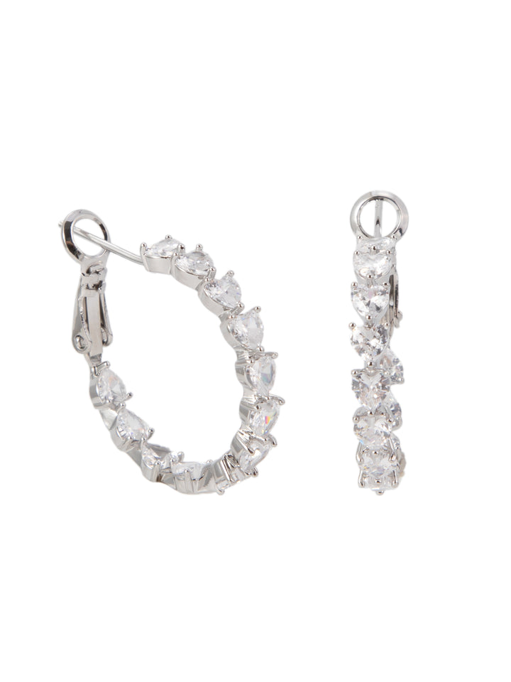 Stereo Heart Earrings - Silver