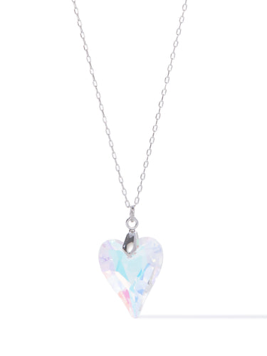Story Of My Life Necklace - Clear Heart