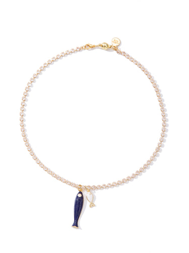 Summer Catch Necklace - Gold Deep Water