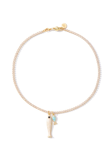 Summer Catch Necklace - Gold Sand