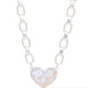Summer Love Necklace - Liquid Metallic Pearl White Opal Glow