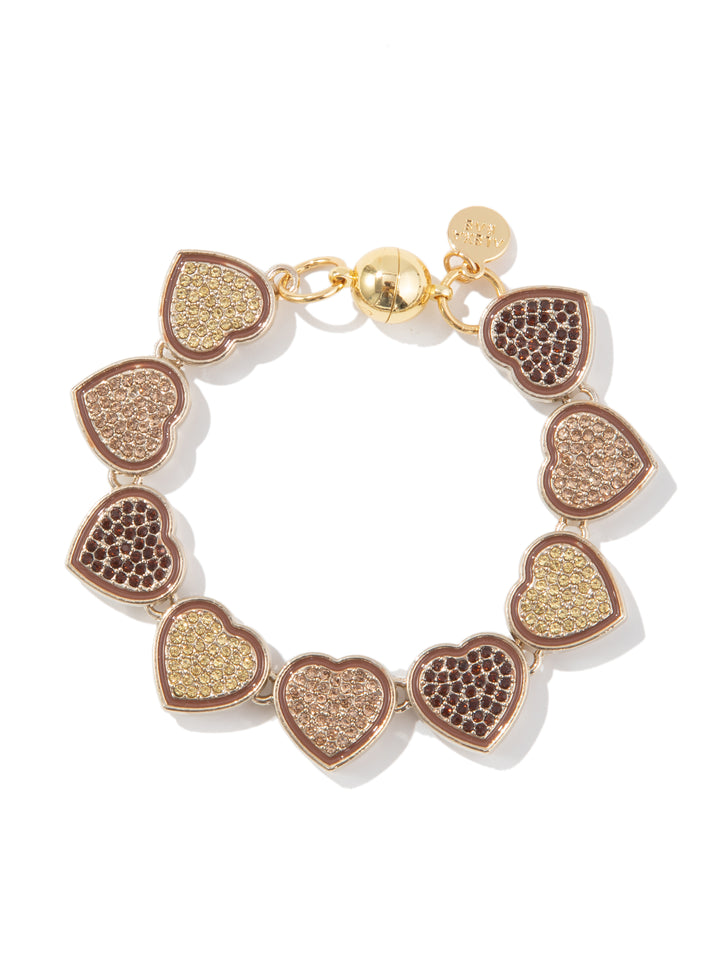 Sweetheart Bracelet - Metallic Linen Chocolate Mousse