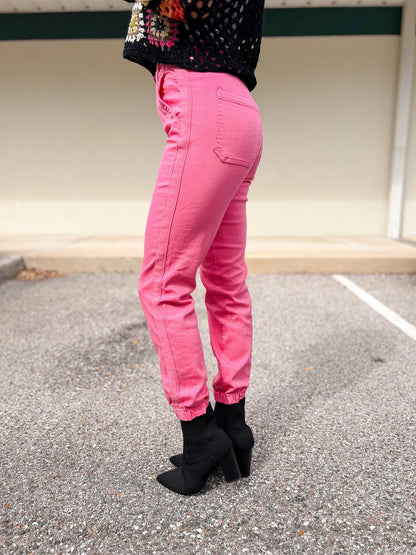 Risen Top Gun Jogger Jeans - Hot Pink