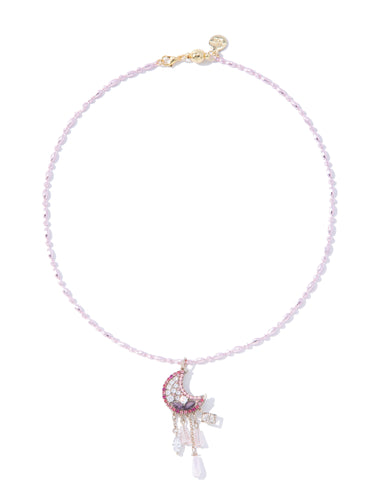 Talking To The Moon Necklace - Pink Sky