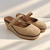 Corky's Me Time Wedges - Camel Faux Suede