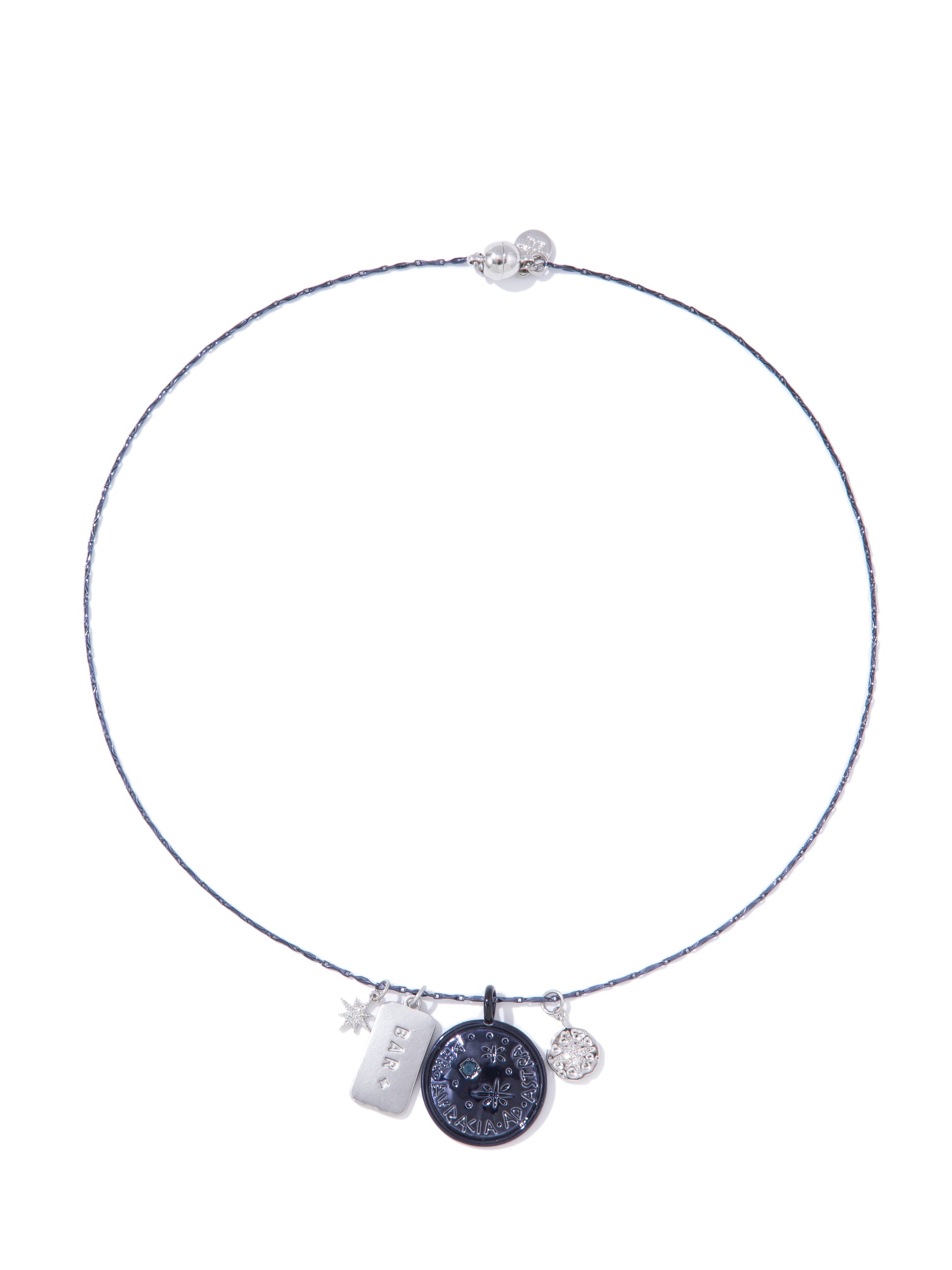 To The Moon And Back Charm Necklace - Metallic Milky Way