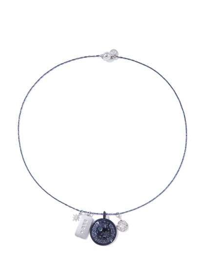 To The Moon And Back Charm Necklace - Metallic Milky Way