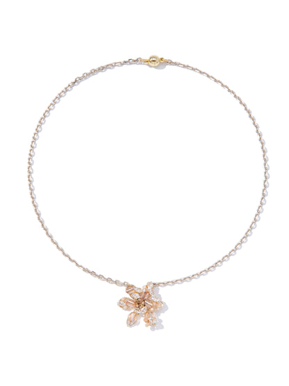 Tulip Necklace - Metallic Linen Champagne