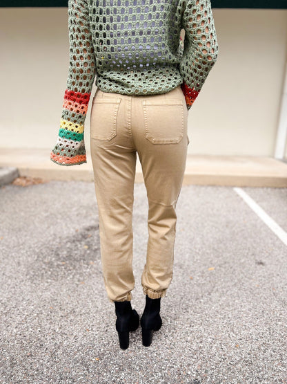 Risen Top Gun Jogger Jeans - Sand