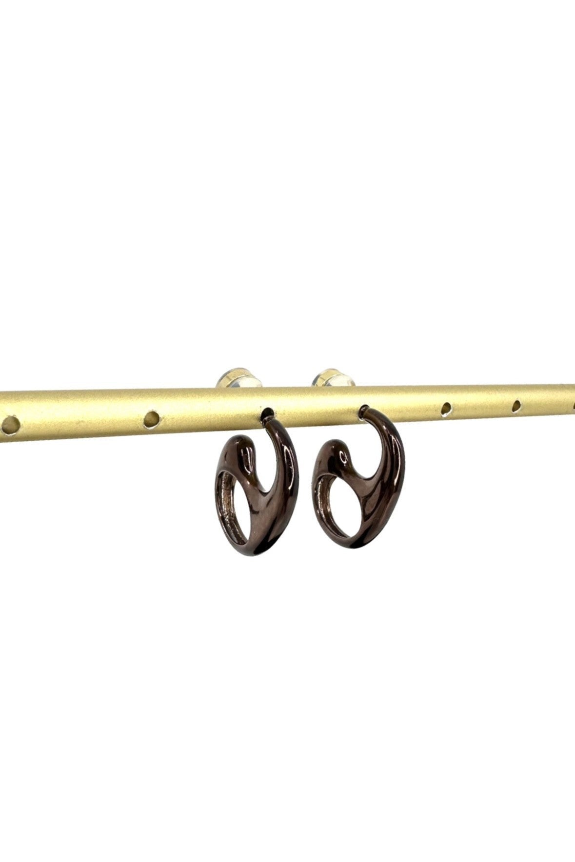Mabel Earrings - Liquid Metallic Mushroom
