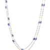 Liberty Lace Necklace - Gold Royal Blue