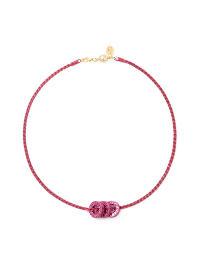 Lucky Girl Necklace - Liquid Metallic Ruby Kiss