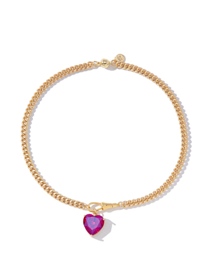 Velvet Heart Necklace - Ruby Kiss