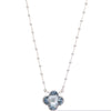 Venice Necklace - Liquid Metallic Pearl White Ice Blue