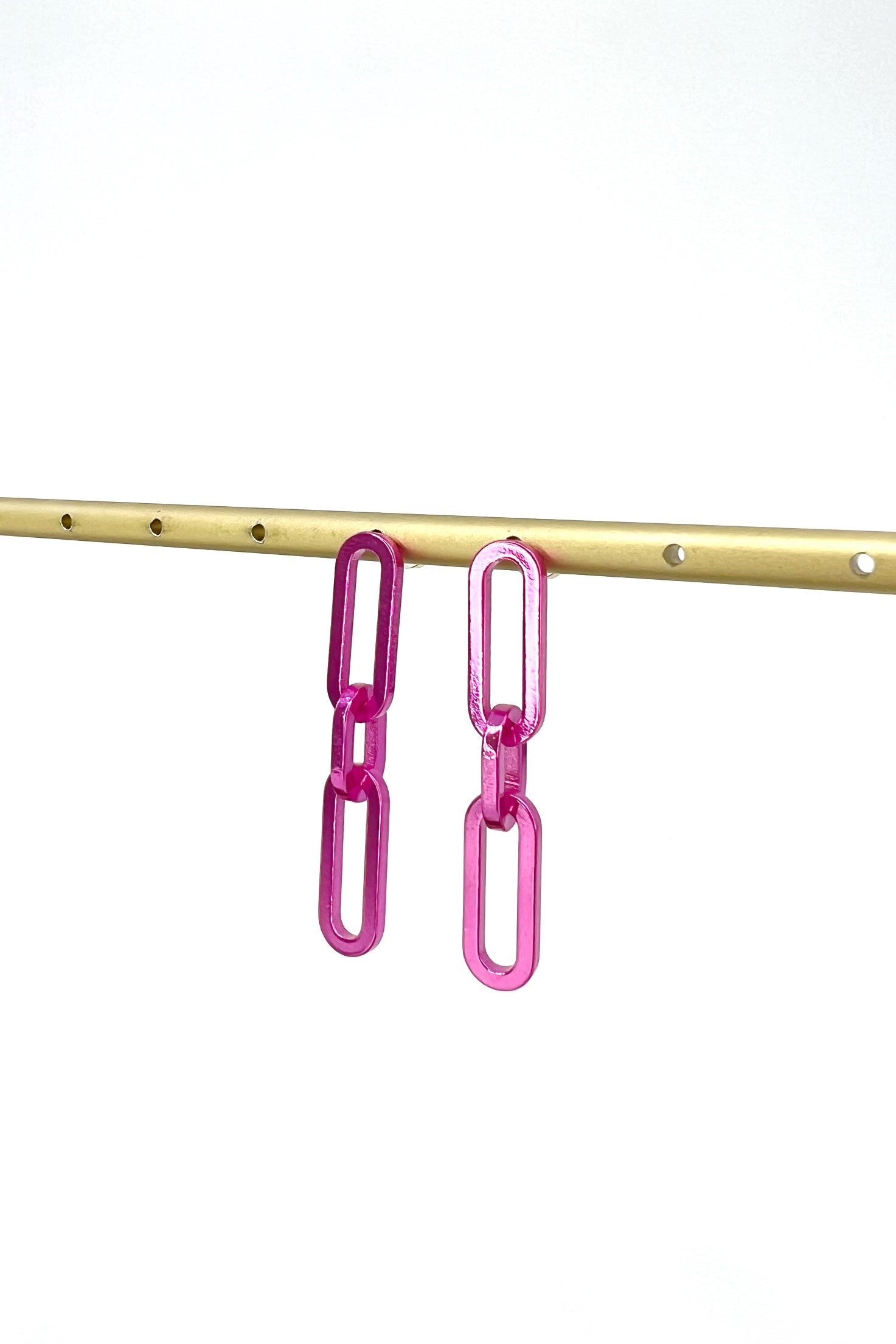 First Impression Earrings - Liquid Metallic Barbie Pink