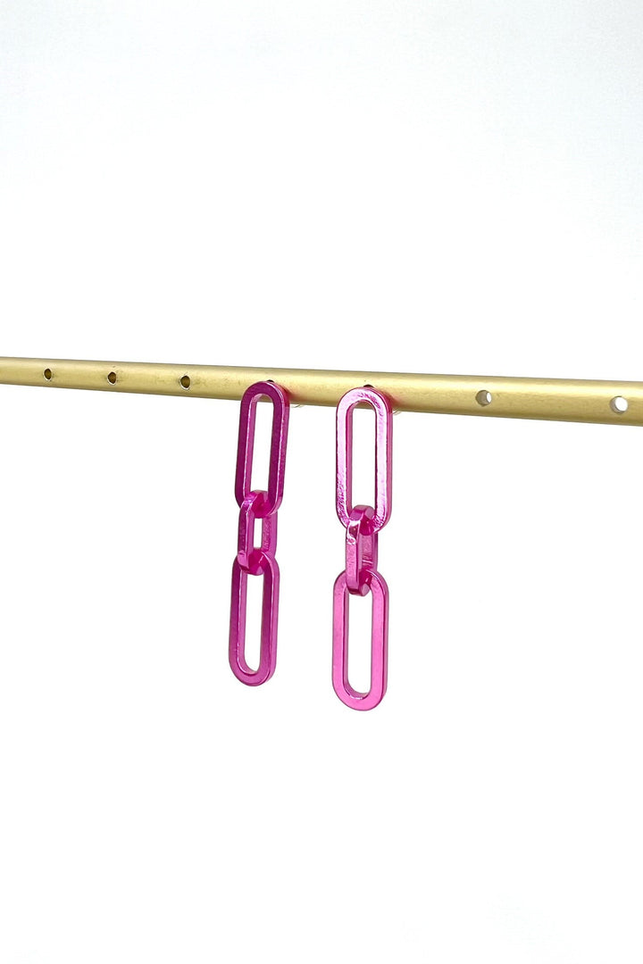 First Impression Earrings - Liquid Metallic Barbie Pink