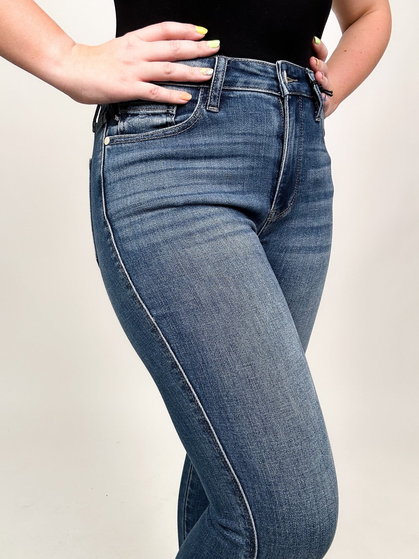 Judy Blue High Waist Hem Detailed Skinny Jeans