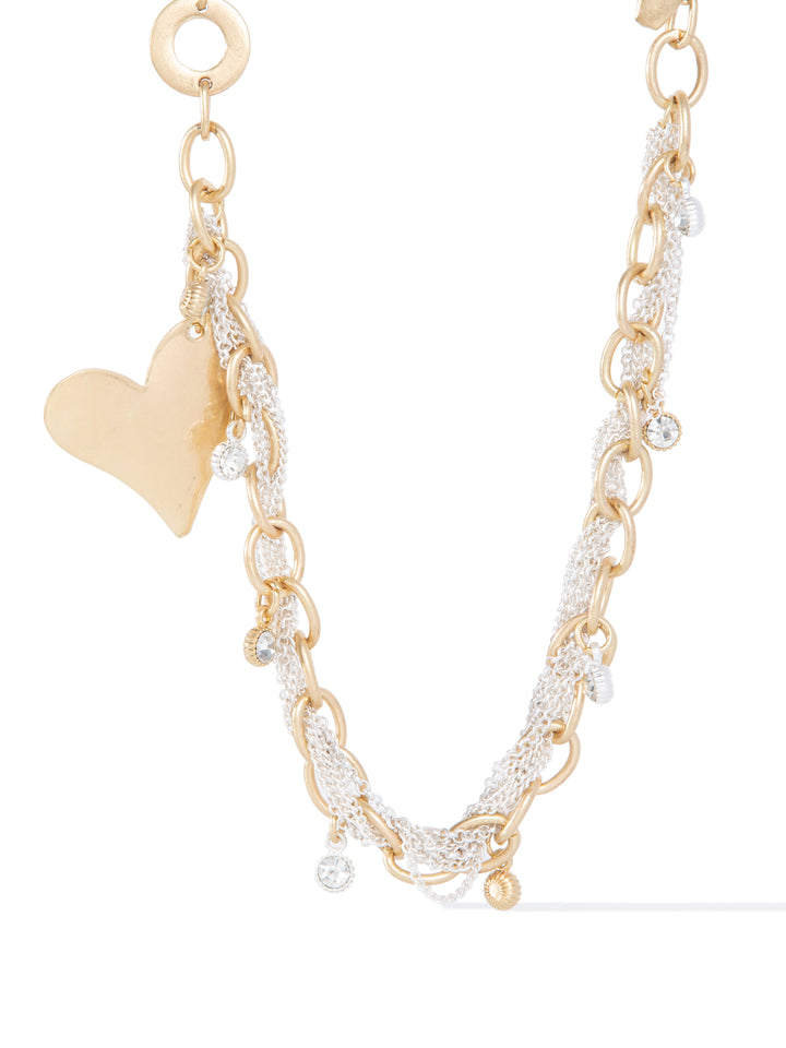 Wild At Heart Necklace - Gold Pearl White