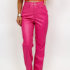 Judy Blue Barbie Girl Tummy Control Faux Leather Pants - Hot Pink