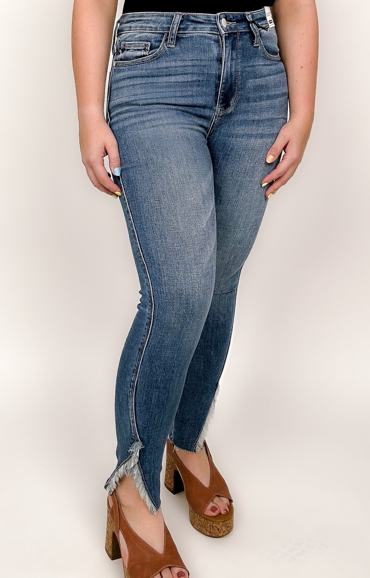 Judy Blue High Waist Hem Detailed Skinny Jeans