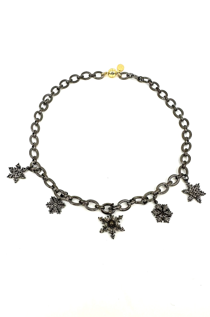 White Christmas Necklace - Metallic Mushroom