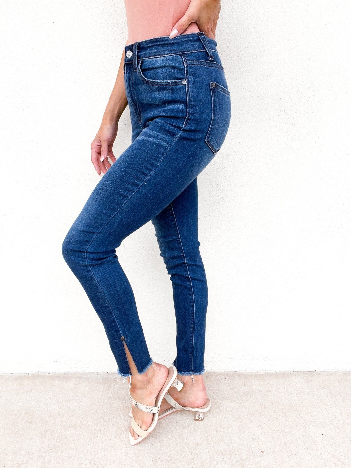 Judy Blue High Waist Side Slit Skinny Jeans