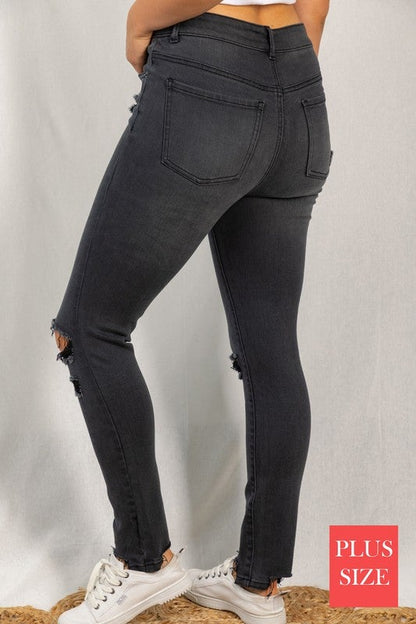 White Birch High Rise Distressed Jeans