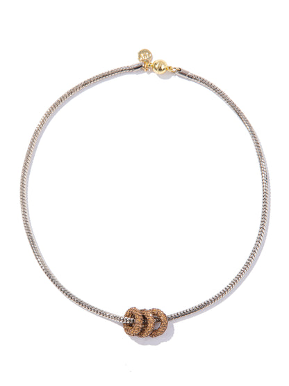 You Spin Me Round Necklace - Metallic Linen