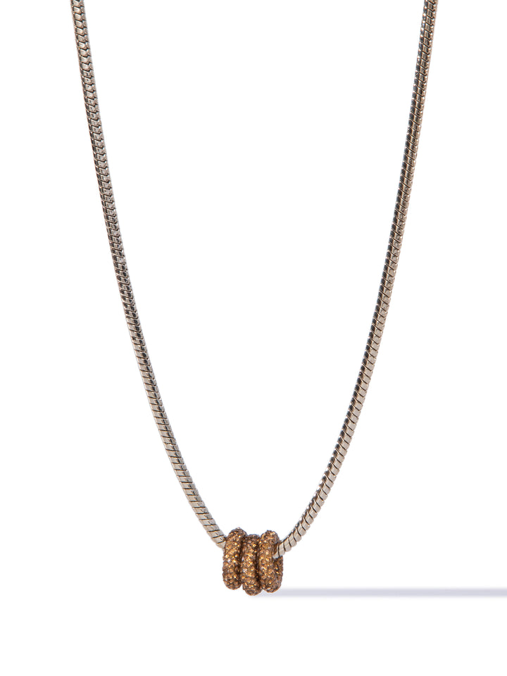 You Spin Me Round Necklace - Metallic Linen