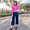 Judy Blue Cute As A Button - Tummy Control Crop Wide Jeans
