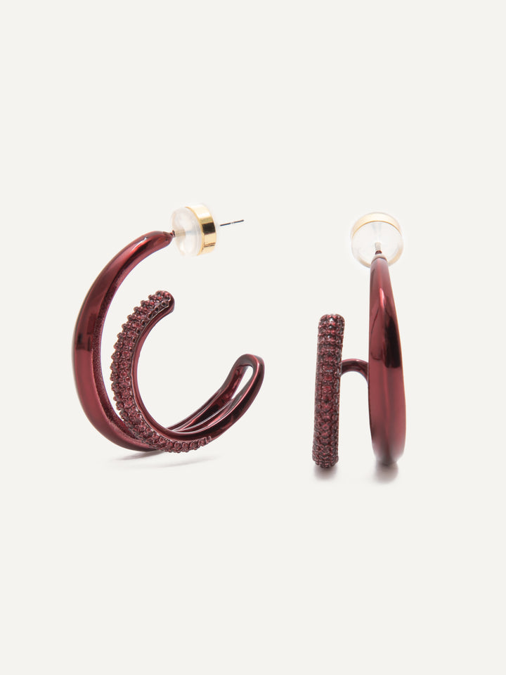 Zoe Earrings - Metallic Merlot