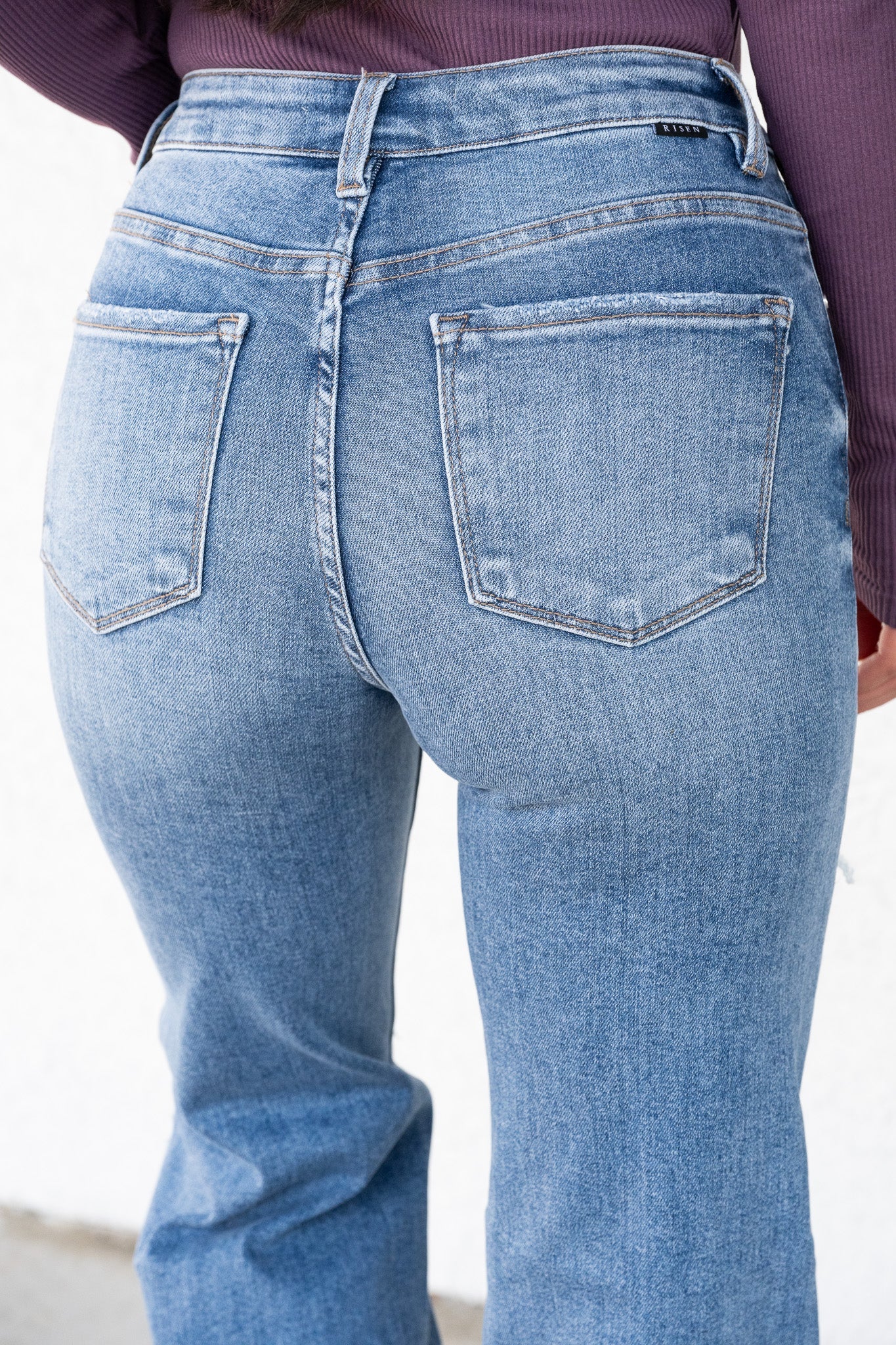 Impressed By Risen - High Rise Wide Leg Ripped Jeans