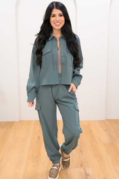 All Buttoned Up Cropped Jacket - 2 Colors!