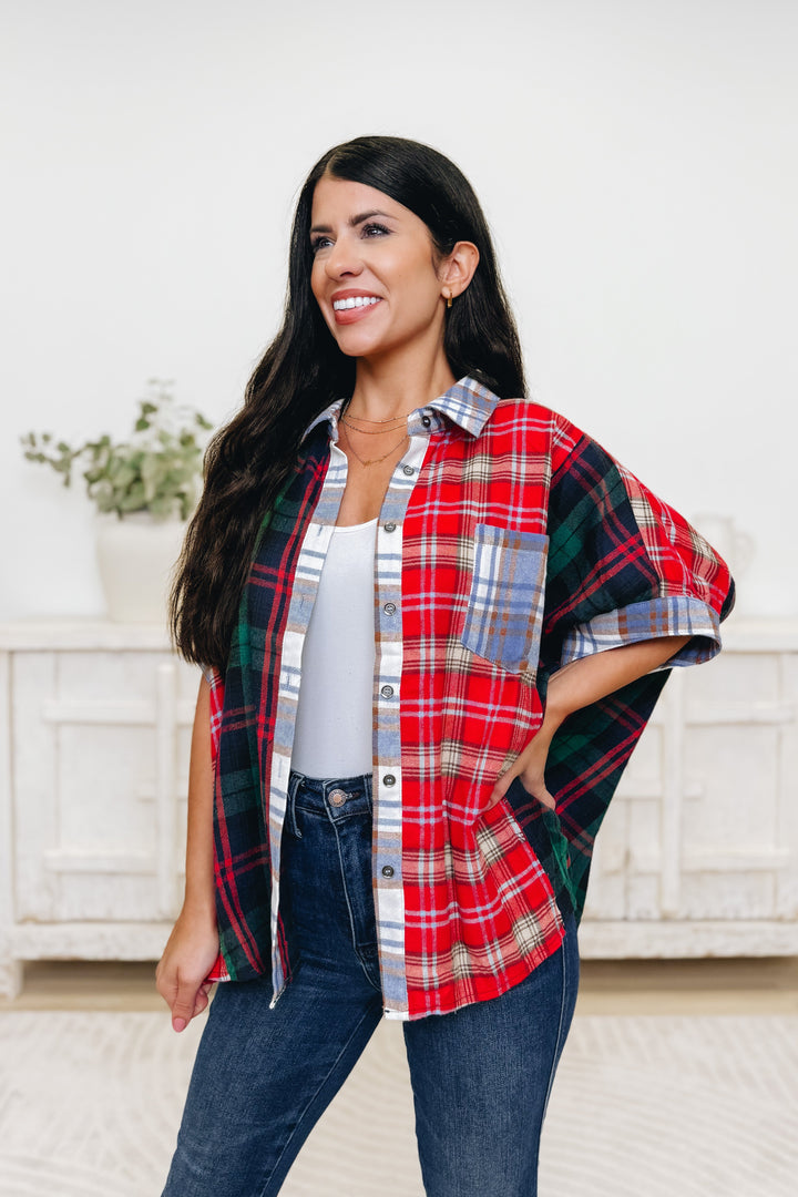Versatile Plaid Button Down Top