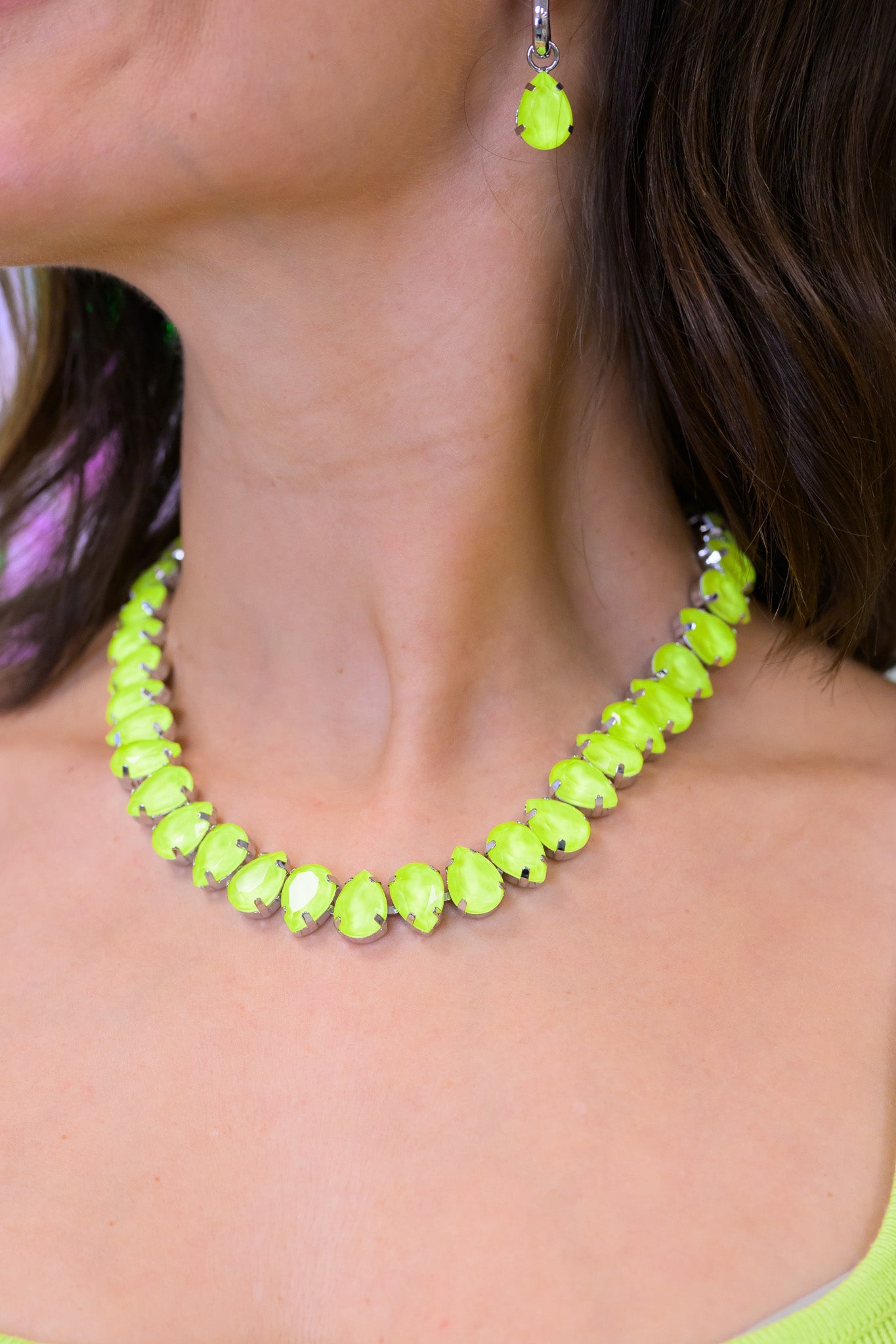 The BABE Neon Crystal Necklace - Multiple Colors!