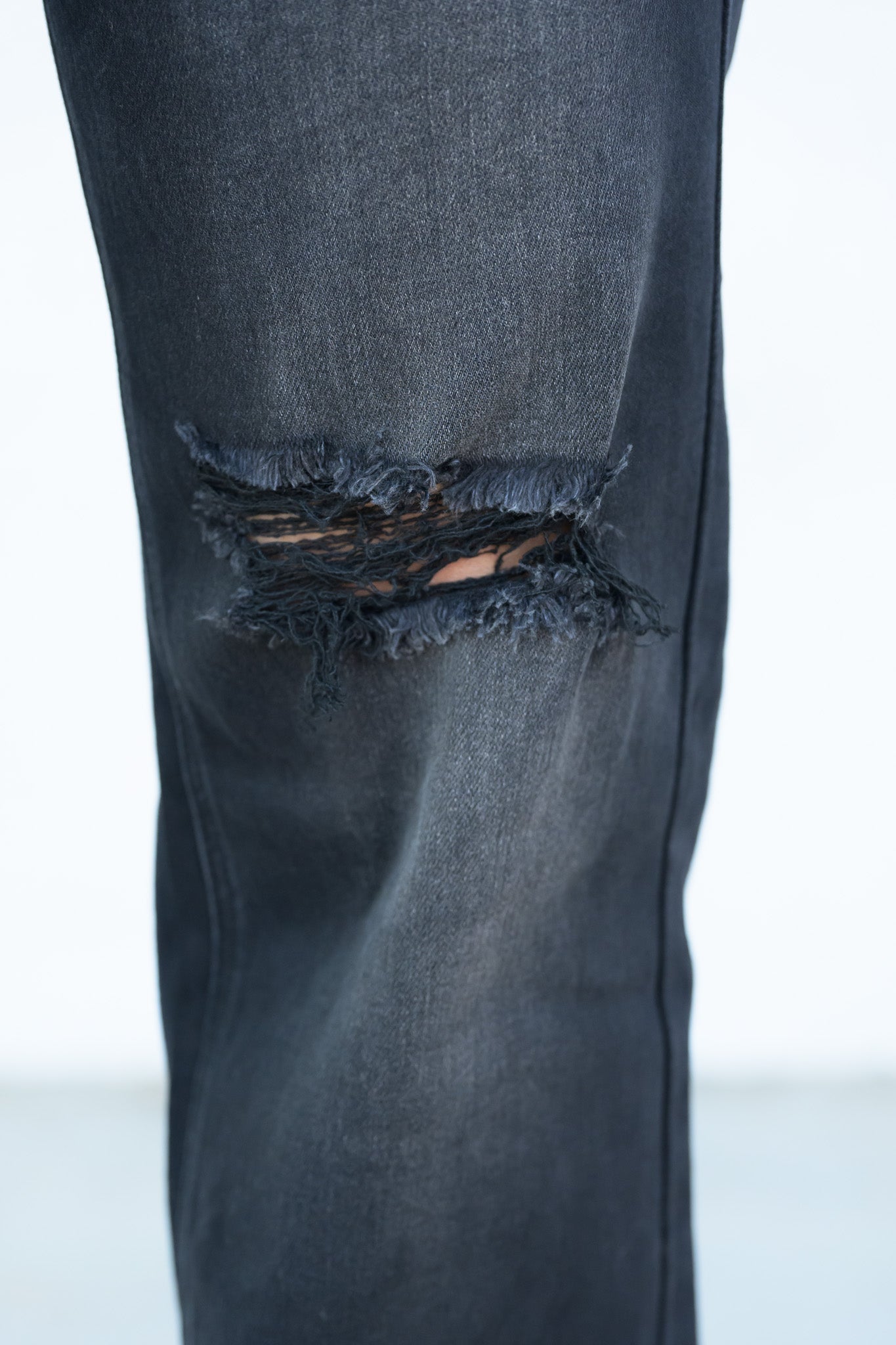 Rebel Girl By Risen - High Rise Black Distressed Wide Leg Jeans