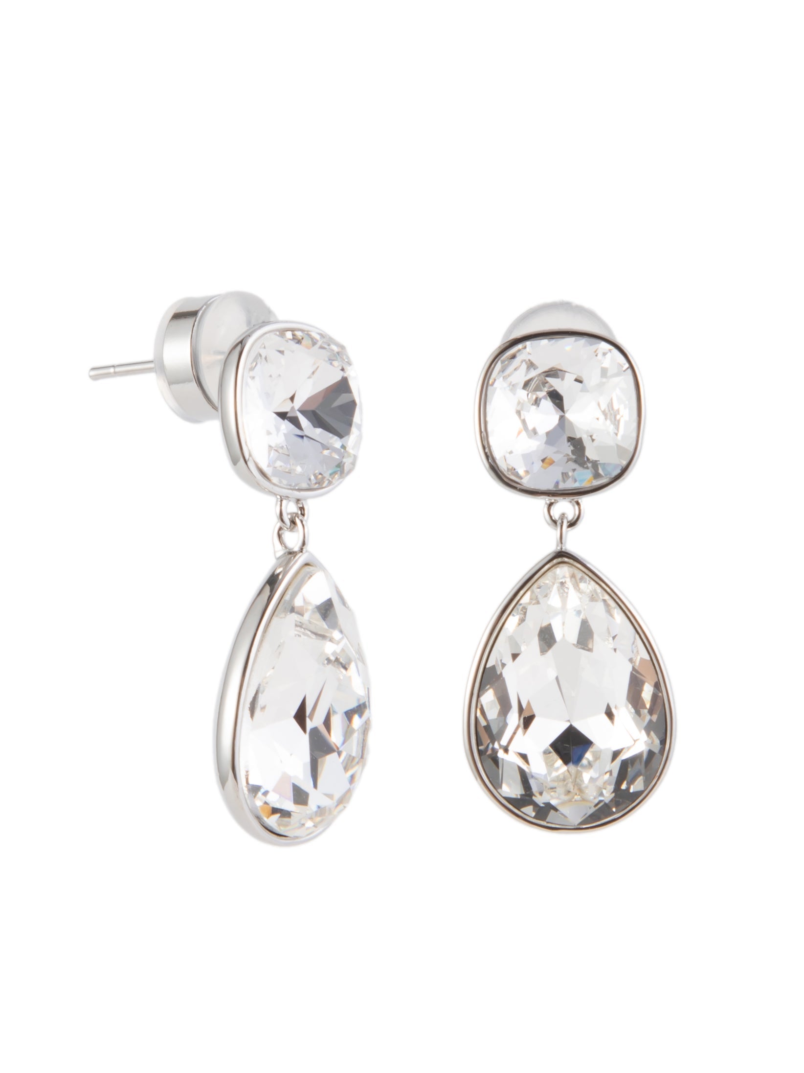 Coffee Time Earrings Drop - Silver Clear