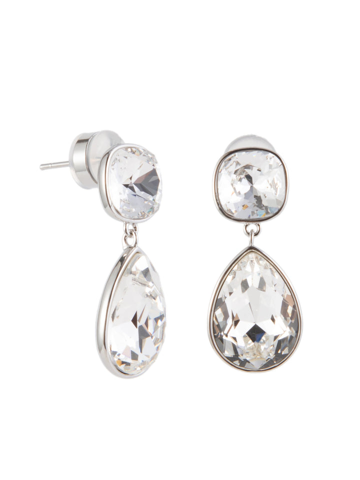 Coffee Time Earrings Drop - Silver Clear