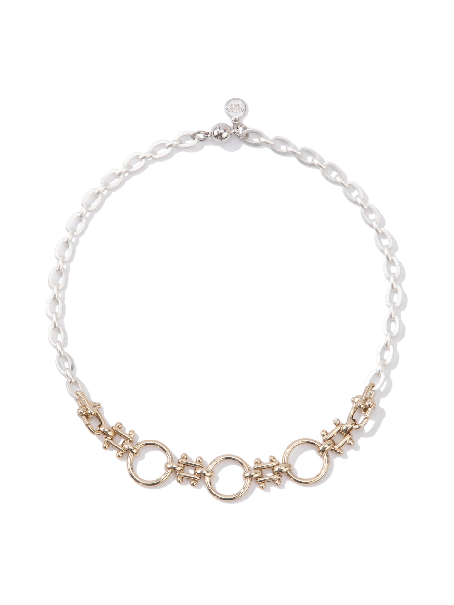 Circle Of Life Necklace - Metallic Pearl White Linen