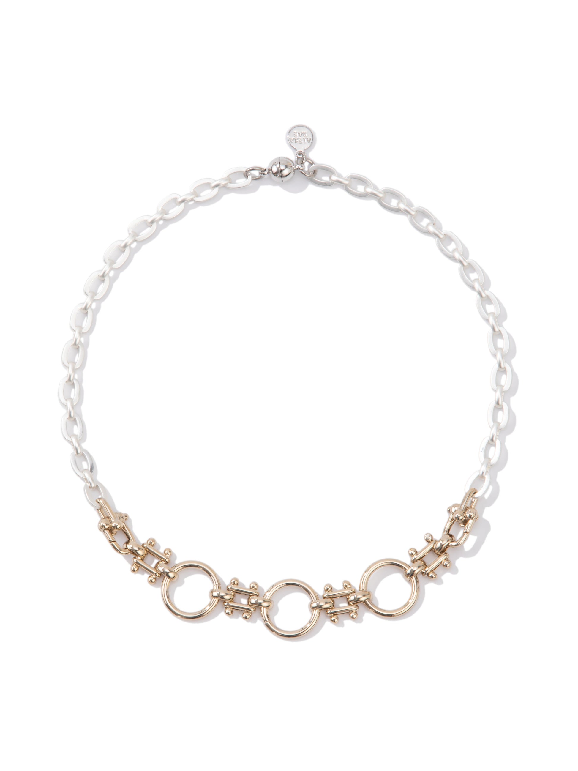 Circle Of Life Necklace - Metallic Pearl White Linen