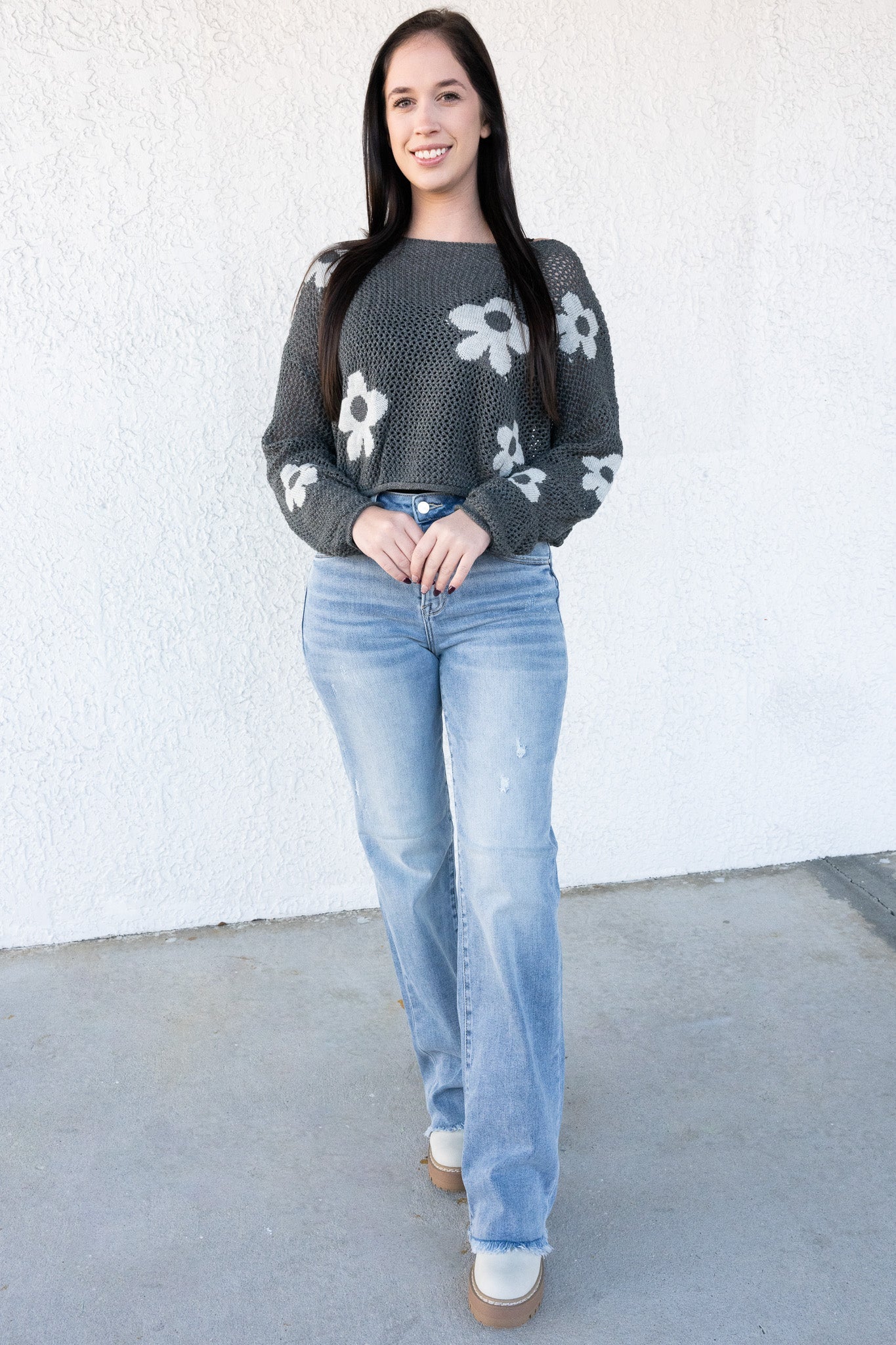 Gimme More By Risen - High Rise Straight Jeans - Light