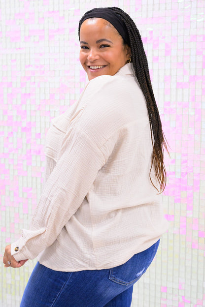 Surrendered Button Down Top