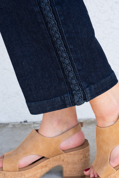 Weave With It By Judy Blue - High Rise Crop Wide Leg Jeans